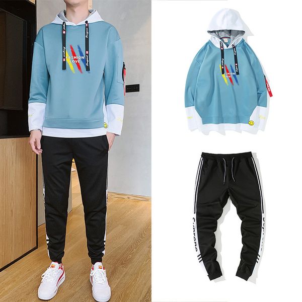 men's leisure suit 2020 autumn suit male teenagers men leisure lian hoodie long sleeve nine points pants, Gray
men's leisure suit 2020 autumn suit male teenagers men leisure lian hoodie long sleeve nine points pants, Gray