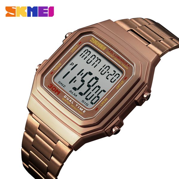digital men's watch luxury stainless steel men wristwatch waterproof countdown electronic watches for man fashion mens clock, Slivery;brown
digital men's watch luxury stainless steel men wristwatch waterproof countdown electronic watches for man fashion mens clock, Slivery;brown
