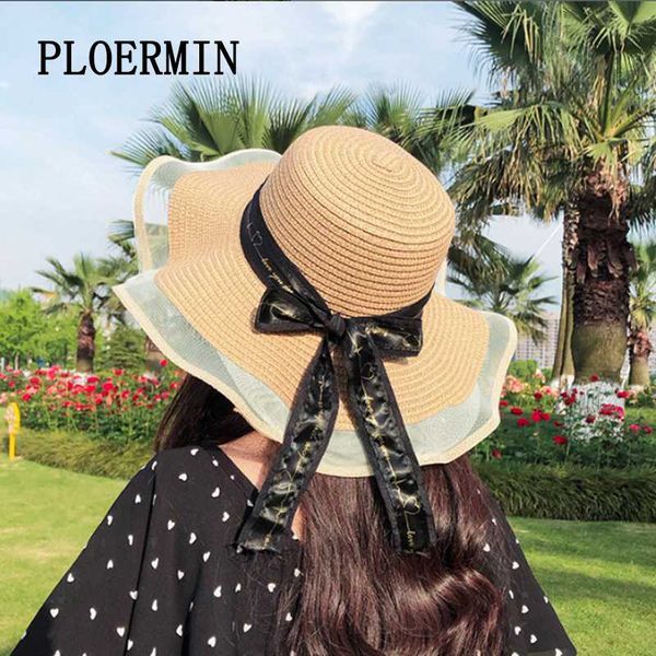 wide brim hats ploermin summer women sun fashion girl straw hat ribbon bow beach casual panama bone feminino, Blue;gray
wide brim hats ploermin summer women sun fashion girl straw hat ribbon bow beach casual panama bone feminino, Blue;gray