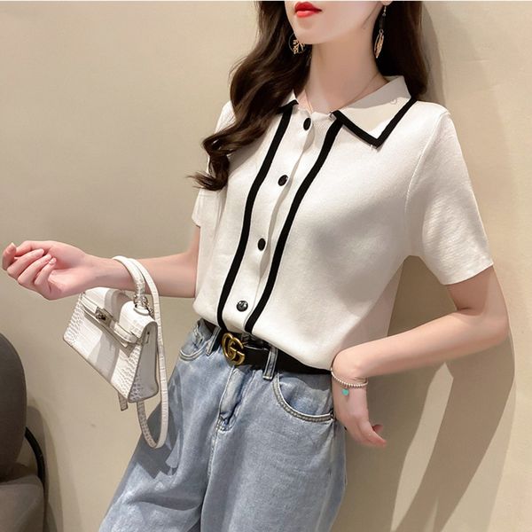 2020 summer clothes 220# new polo collar ice silk t- clothing knitted short-sleeved t-shirt loose inner base shirt top, White;black
2020 summer clothes 220# new polo collar ice silk t- clothing knitted short-sleeved t-shirt loose inner base shirt top, White;black