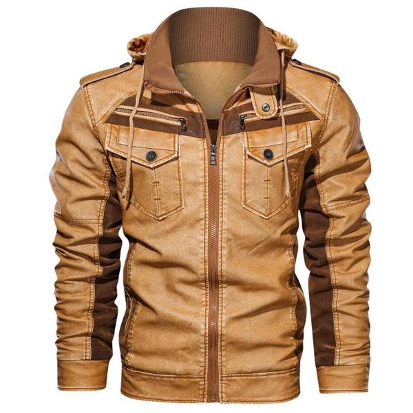men's leather jackets winter fleece thick mens hooded motorcycle pu coats male fashion outwear brand clothing, Black
men's leather jackets winter fleece thick mens hooded motorcycle pu coats male fashion outwear brand clothing, Black