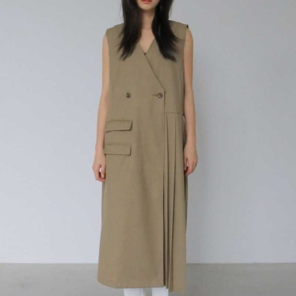 summer autumn women vintage loose vest dress thin elegant sleeveless loose long khaki lady robe pleated dress, Black;gray
summer autumn women vintage loose vest dress thin elegant sleeveless loose long khaki lady robe pleated dress, Black;gray