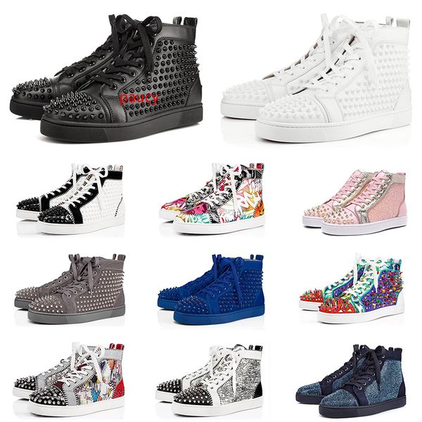designer shoes for men women fashion spike sneakers triple black white blue red suede leather mens trainer flat bottoms luxury shoe 
designer shoes for men women fashion spike sneakers triple black white blue red suede leather mens trainer flat bottoms luxury shoe