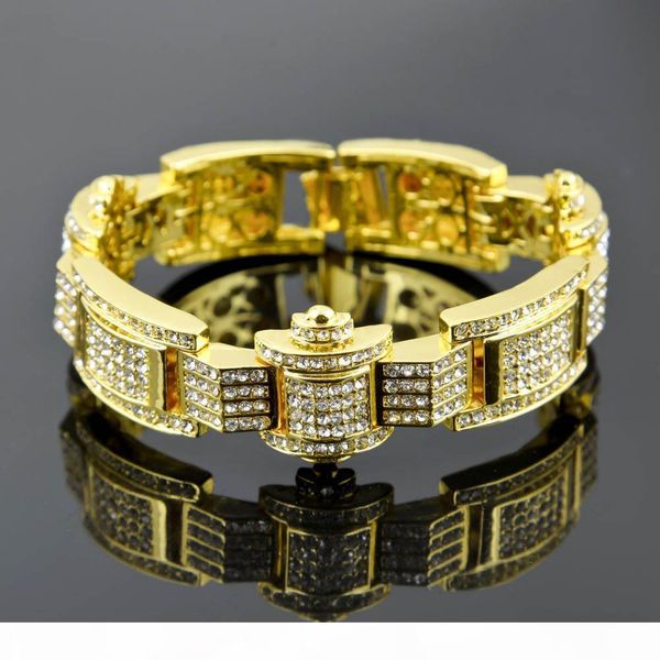 selling men gold plated paved rhinestone bracelet zinc alloy hiphop bracelets rapper punk jewelry gift, Golden;silver
selling men gold plated paved rhinestone bracelet zinc alloy hiphop bracelets rapper punk jewelry gift, Golden;silver