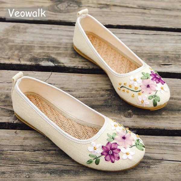 veowalk vintage embroidered women flats flower slip on cotton fabric linen comfortable ballerina flat shoes sapato feminino, Black
veowalk vintage embroidered women flats flower slip on cotton fabric linen comfortable ballerina flat shoes sapato feminino, Black