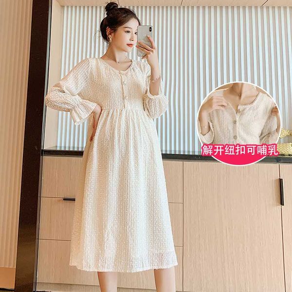 8201# 2020 autumn korean fashion maternity party long dress elegant slim waist clothes for pregnant women pregnancy clothing, White
8201# 2020 autumn korean fashion maternity party long dress elegant slim waist clothes for pregnant women pregnancy clothing, White