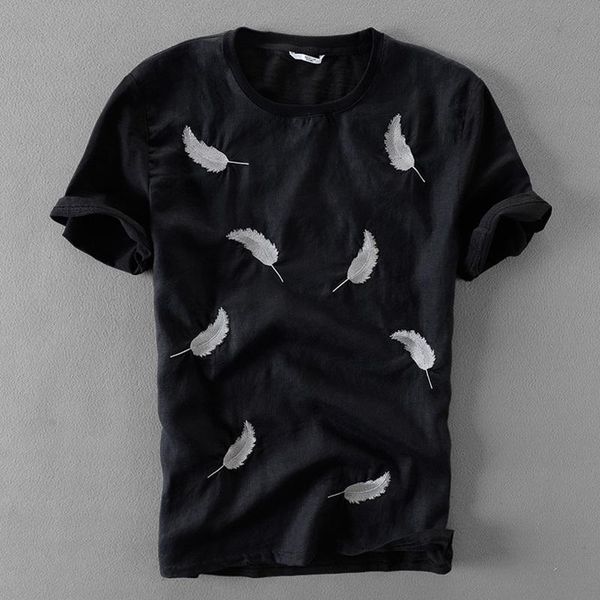 Italy Creative embroidery t-shirt men summer short sleeve linen cotton men t shirts casual fashion mens tshirt stretch camiseta T200516
Italy Creative embroidery t-shirt men summer short sleeve linen cotton men t shirts casual fashion mens tshirt stretch camiseta T200516