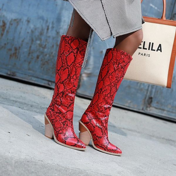 western cowboy knee high boots snake print women boots fashion strange style high heels long autumn winter woman shoes, Black
western cowboy knee high boots snake print women boots fashion strange style high heels long autumn winter woman shoes, Black