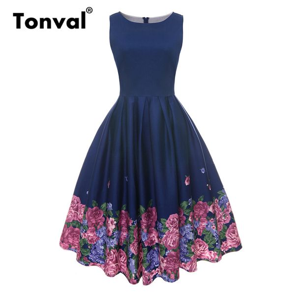 casual dresses tonval vintage floral print retro dress women pleated rockabilly o-neck summer ladies navy cotton, Black;gray
casual dresses tonval vintage floral print retro dress women pleated rockabilly o-neck summer ladies navy cotton, Black;gray