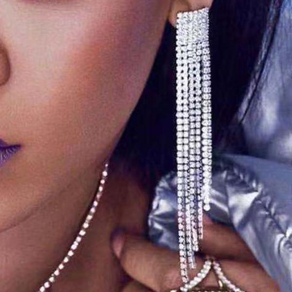 exaggerated acrylic diamond long tassel earrings women's fashion temperament super flash full diamond earring fashionable street shooti, Golden
exaggerated acrylic diamond long tassel earrings women's fashion temperament super flash full diamond earring fashionable street shooti, Golden