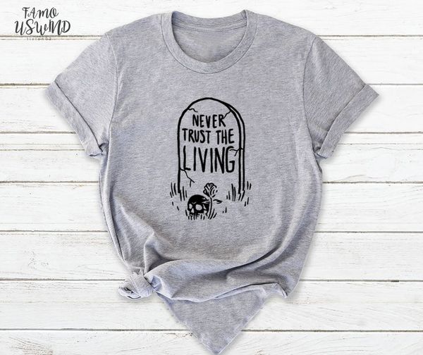 never trust the living t shirt vintage aesthetic tumblr halloween women grunge cotton camisetas graphic horror tee, White
never trust the living t shirt vintage aesthetic tumblr halloween women grunge cotton camisetas graphic horror tee, White