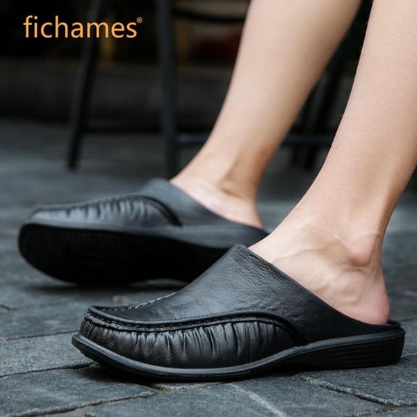 slippers fashion pu leather business men loafers lightweight breathable house comfortable outdoor casual beach shoes, Black
slippers fashion pu leather business men loafers lightweight breathable house comfortable outdoor casual beach shoes, Black