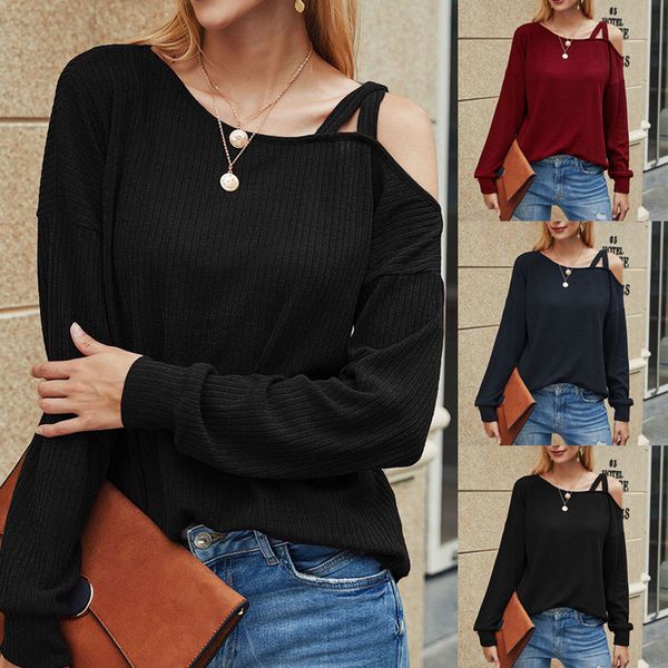 2020 autumn tee shirt femme vintage women cold solid color shoulder t-shirt long sleeve knot brandy clothes tshirts black, Black;gray
2020 autumn tee shirt femme vintage women cold solid color shoulder t-shirt long sleeve knot brandy clothes tshirts black, Black;gray