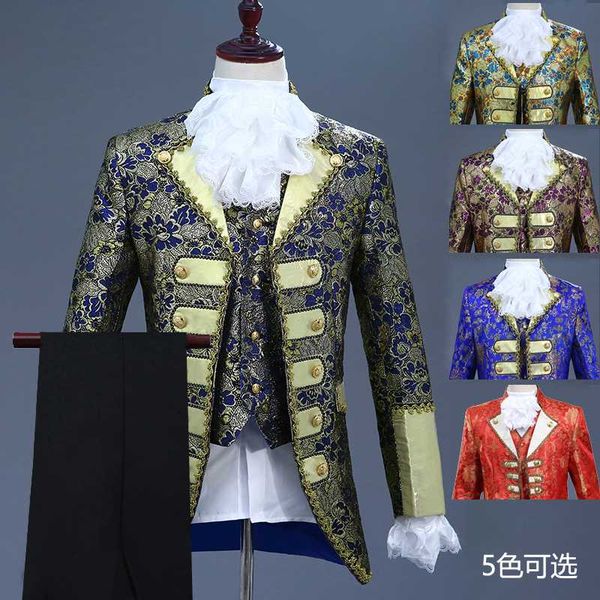 4pcs mens court dress costumes prince charming stage european drama performance suits blazer+trousers+vest+white collar flower, White;black
4pcs mens court dress costumes prince charming stage european drama performance suits blazer+trousers+vest+white collar flower, White;black