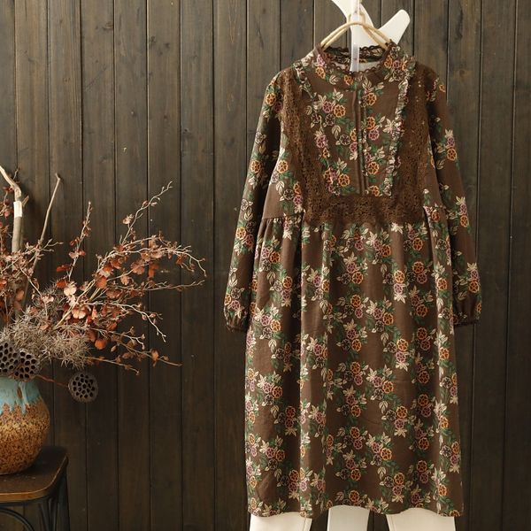literary fan sen 20 spring new simple printing stitching lace all-match long sleeve lace dress dress 6361, Black;gray
literary fan sen 20 spring new simple printing stitching lace all-match long sleeve lace dress dress 6361, Black;gray
