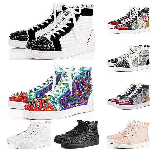 with box new red bottom studded spikes flats shoes for men women glitter party lovers genuine leather casual rivet sneakers eur 35-47, Black
with box new red bottom studded spikes flats shoes for men women glitter party lovers genuine leather casual rivet sneakers eur 35-47, Black