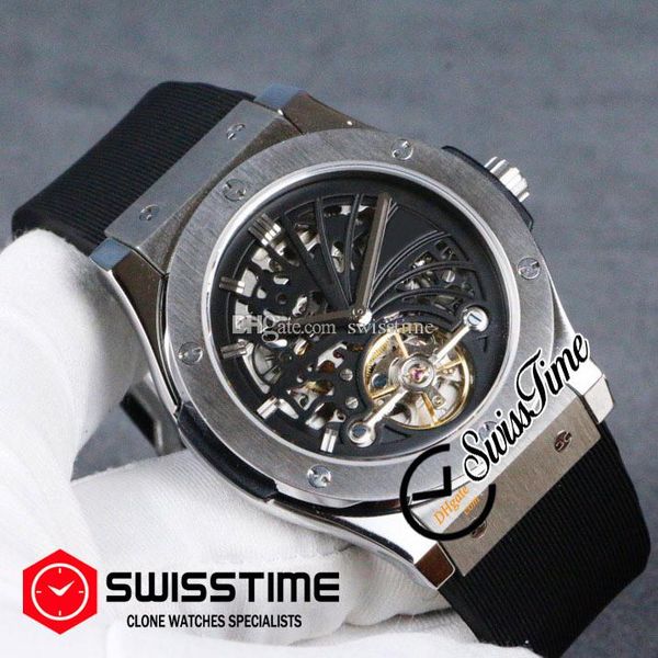 new big tourbillon automatic mens watch steel case black texture skeleton dial stick markers black rubber new swisstime hubg12a1, Slivery;brown
new big tourbillon automatic mens watch steel case black texture skeleton dial stick markers black rubber new swisstime hubg12a1, Slivery;brown