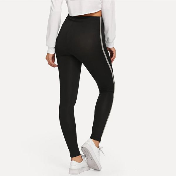 high waist splice striped tape side elastic waist workout leggings 2020 new casual autumn casual fitness women sporting trousers 90s, Black
high waist splice striped tape side elastic waist workout leggings 2020 new casual autumn casual fitness women sporting trousers 90s, Black