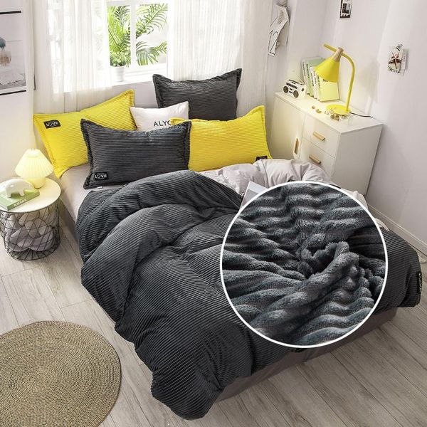 duvet cover with pillow case flat sheet 4pc grey color home textile 190g fleece flannel bedding set microfiber fabric twin
duvet cover with pillow case flat sheet 4pc grey color home textile 190g fleece flannel bedding set microfiber fabric twin