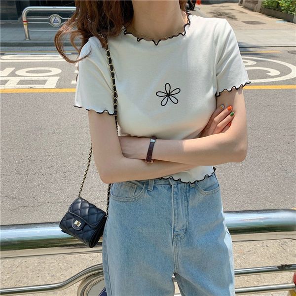 skefx summer new hipster korean style wooden ear embroidery large embroidered t- size short sleeve t- female student slimming shirt base shi, White
skefx summer new hipster korean style wooden ear embroidery large embroidered t- size short sleeve t- female student slimming shirt base shi, White