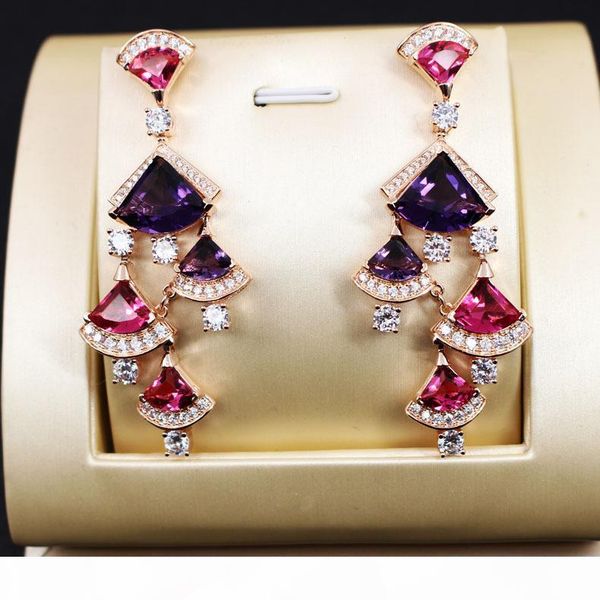 925 sterling silver earpin red blue cz diamond geometric earrings 18k rose white gold plated women party jewe, Golden
925 sterling silver earpin red blue cz diamond geometric earrings 18k rose white gold plated women party jewe, Golden