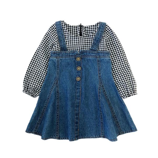 kids full sleeve denim dress girls fake two piece patchwork suspender dresses children girl spring autumn fall plaid clothes, Red;yellow
kids full sleeve denim dress girls fake two piece patchwork suspender dresses children girl spring autumn fall plaid clothes, Red;yellow