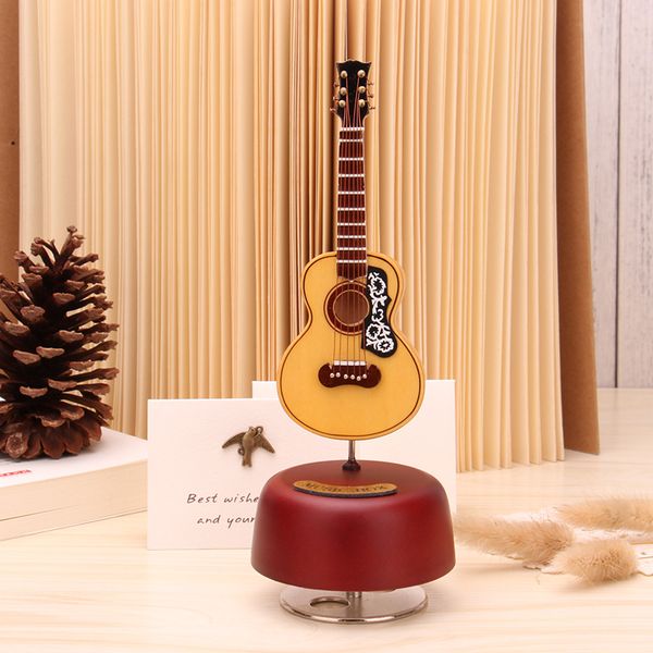 classical wind up guitar music box with rotating musical box with leather case
classical wind up guitar music box with rotating musical box with leather case