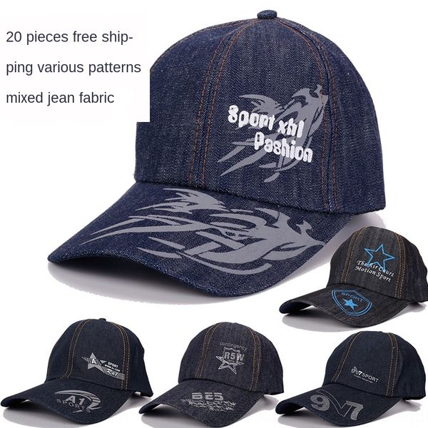 51 baseball cap sun sun denim baseball hat men's hat casual summer new casual sunshade printed cloth head, Blue;gray
51 baseball cap sun sun denim baseball hat men's hat casual summer new casual sunshade printed cloth head, Blue;gray