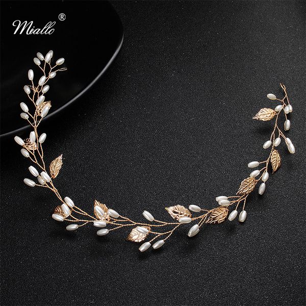 miallo gold color alloy leaf pearls headband crown wedding hair vine jewelry accessories headpieces tiaras for women, Golden;silver
miallo gold color alloy leaf pearls headband crown wedding hair vine jewelry accessories headpieces tiaras for women, Golden;silver