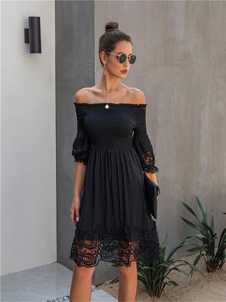 casual dresses goohojio summer hollow out women dress a-line slash neck midi off the shoulder party ladies femme robe, Black;gray
casual dresses goohojio summer hollow out women dress a-line slash neck midi off the shoulder party ladies femme robe, Black;gray
