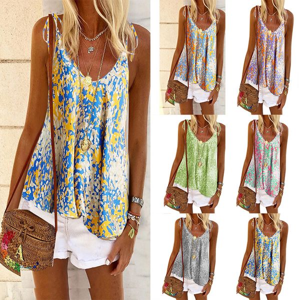 2020 new women's clothing versatile digital printed floral vest strap t-shirt women's clothing, White
2020 new women's clothing versatile digital printed floral vest strap t-shirt women's clothing, White