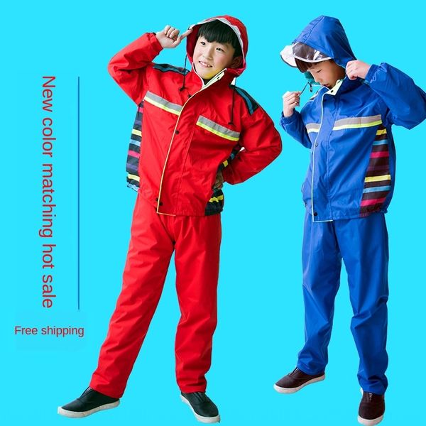 cgy1w two-piece set primary hiking double-layer bicycle bicycle raincoat suit cycling waterproof raincoat children \"rain-proof pants, Red;brown
cgy1w two-piece set primary hiking double-layer bicycle bicycle raincoat suit cycling waterproof raincoat children \"rain-proof pants, Red;brown