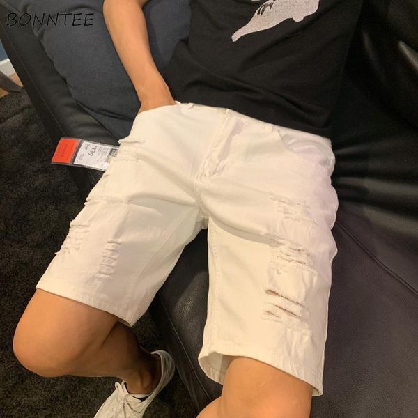 men jeans denim solid holes ripped knee-length large size summer korean retro vintage chic slim trousers teens ins bf, Blue
men jeans denim solid holes ripped knee-length large size summer korean retro vintage chic slim trousers teens ins bf, Blue