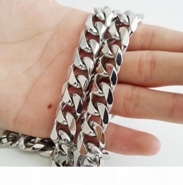 15mm huge heavy 18-40 inch pure stainless steel silver cuban curb chain necklace solid link chain jewelry for mens gifts high quality
15mm huge heavy 18-40 inch pure stainless steel silver cuban curb chain necklace solid link chain jewelry for mens gifts high quality