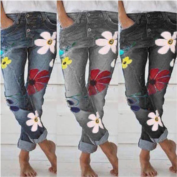 fashion jeans woman flower printing slim jean femme casual pencil pants, Blue
fashion jeans woman flower printing slim jean femme casual pencil pants, Blue