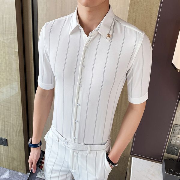 fashion 2020 new men sets summer business formal wear half sleeve men striped shirts casual slim fit suit pants 3xl, Gray
fashion 2020 new men sets summer business formal wear half sleeve men striped shirts casual slim fit suit pants 3xl, Gray