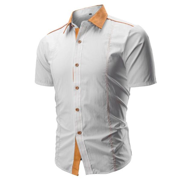 men casual shorts sleeved shirt slim fit male social business dress shirt brand men clothing soft comfortable, White;black
men casual shorts sleeved shirt slim fit male social business dress shirt brand men clothing soft comfortable, White;black