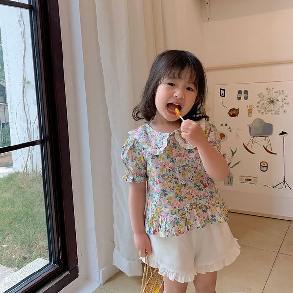 girls summer doll 2020 children's all-match floral doll girls western style shirt temperament shirt 98320, White;black
girls summer doll 2020 children's all-match floral doll girls western style shirt temperament shirt 98320, White;black