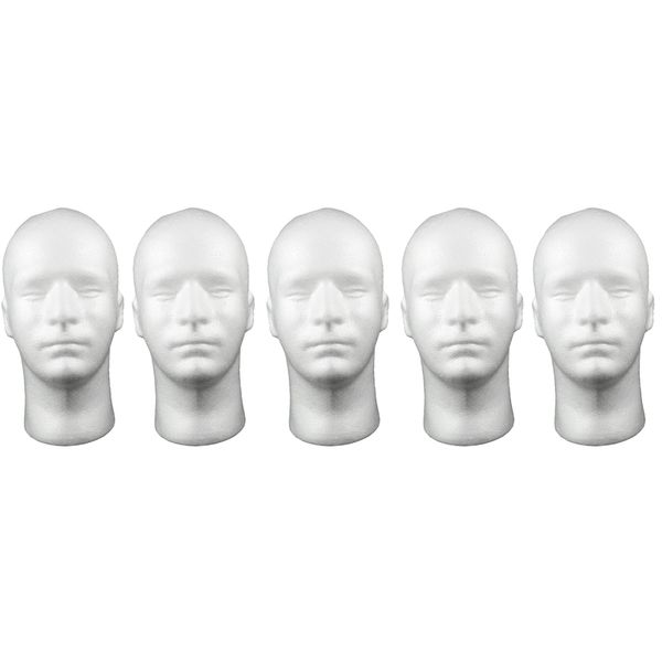 5pcs man foam male mannequin head cosmetic head for hats headsets f/ salon, White
5pcs man foam male mannequin head cosmetic head for hats headsets f/ salon, White