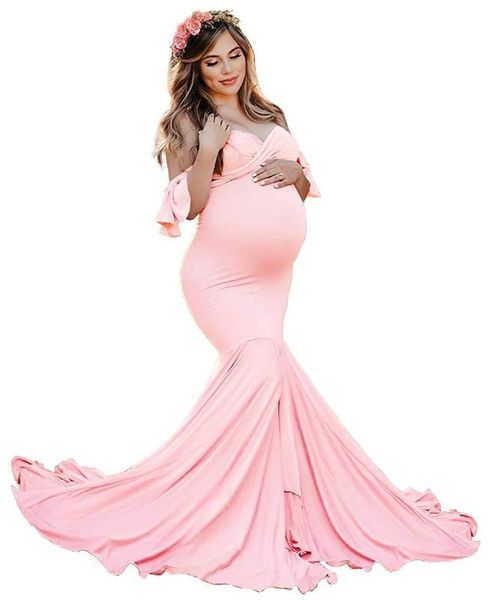 pregnant women pgraphy props dresses off shoulde premama dress maternity clothings maternity ruffle sleeves v-neck dresses, White
pregnant women pgraphy props dresses off shoulde premama dress maternity clothings maternity ruffle sleeves v-neck dresses, White
