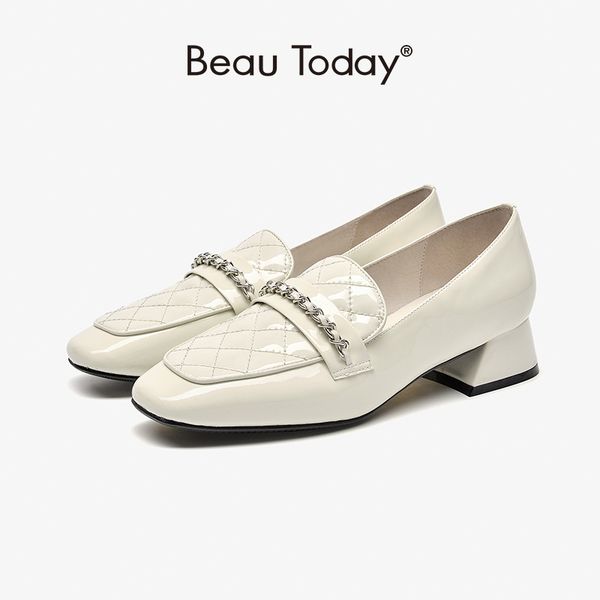 beautoday loafers women patent leather diamond pattern chain detail slip-on block heel outdoor daily ladies shoes handmade 15738, Black
beautoday loafers women patent leather diamond pattern chain detail slip-on block heel outdoor daily ladies shoes handmade 15738, Black