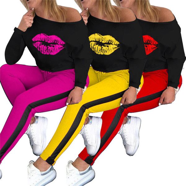 женщины двухкусочный эпикировка мода tracksuit с длинным рукавом lip печати футболка топы брюки поножи повседневные спортивные костюмы женск, Gray
женщины двухкусочный эпикировка мода tracksuit с длинным рукавом lip печати футболка топы брюки поножи повседневные спортивные костюмы женск, Gray