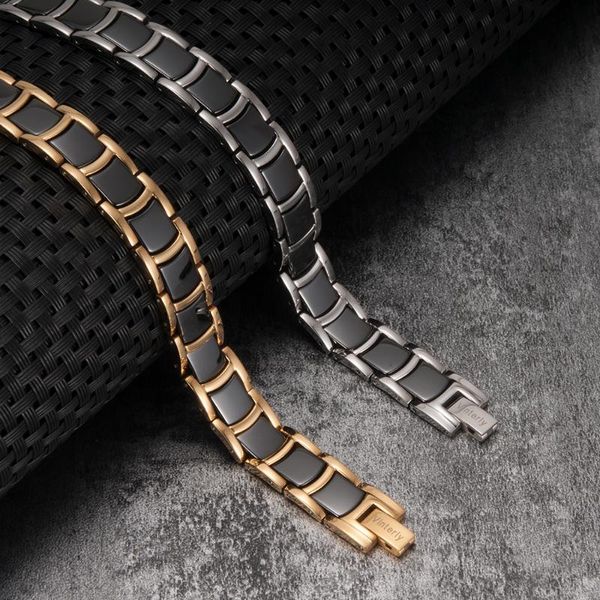 vinterly ceramic magnetic bracelet men women gold-color chain link health energy bracelets bangles charm bracelets for men women, Black
vinterly ceramic magnetic bracelet men women gold-color chain link health energy bracelets bangles charm bracelets for men women, Black