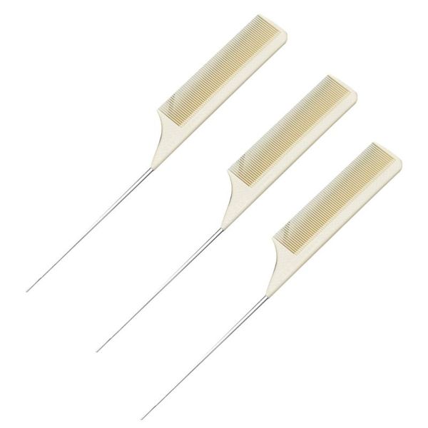 hair brushes 3pcs professional haircutting comb anti-static picking portable updo steel needle tail nail special hairdres, Silver
hair brushes 3pcs professional haircutting comb anti-static picking portable updo steel needle tail nail special hairdres, Silver