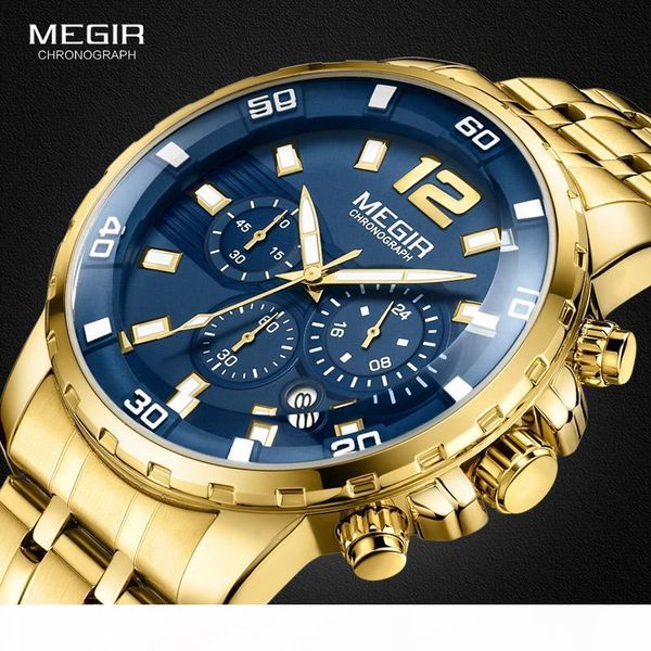 megir men's gold stainless steel quartz watches business chronograph analgue wristwatch for man waterproof luminous 2068ggd-2n3, Slivery;brown
megir men's gold stainless steel quartz watches business chronograph analgue wristwatch for man waterproof luminous 2068ggd-2n3, Slivery;brown