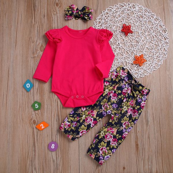 children's three-piece set pullover print rompers suit wine red round neck long-sleeved robe floral trousers 2020 summer, White
children's three-piece set pullover print rompers suit wine red round neck long-sleeved robe floral trousers 2020 summer, White
