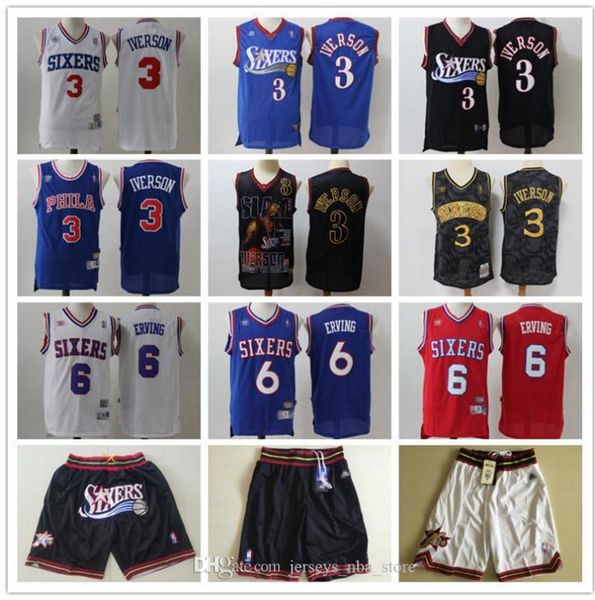 mens philadelphia 76ers throwback jersey allen 3 iverson julius 6 erving basketball jersey basketball shorts black blue white 07, Black;red
mens philadelphia 76ers throwback jersey allen 3 iverson julius 6 erving basketball jersey basketball shorts black blue white 07, Black;red