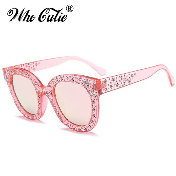 who cutie 2020 embellished square pink star stud sunglasses women brand designer vintage female sun glasses retro shades om523, White;black
who cutie 2020 embellished square pink star stud sunglasses women brand designer vintage female sun glasses retro shades om523, White;black