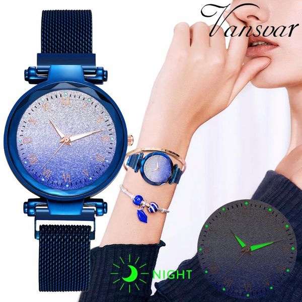 women magnet buckle gradient starry sky luminous roma watch luxury ladies stainless steel quartz watches gift clock, Slivery;brown
women magnet buckle gradient starry sky luminous roma watch luxury ladies stainless steel quartz watches gift clock, Slivery;brown