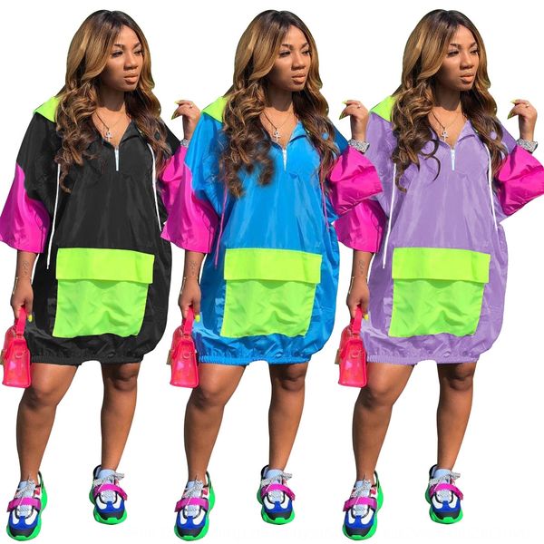 s3829 casual loose hoodie dress contrast color stitching hoodie drawstring off shoulder big pocket middle sleeve dress for women, Black;gray
s3829 casual loose hoodie dress contrast color stitching hoodie drawstring off shoulder big pocket middle sleeve dress for women, Black;gray